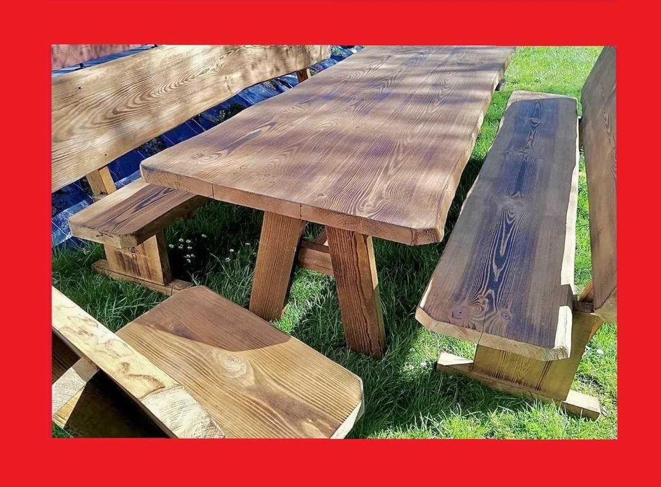 WYPRZEDAŻ! Góralskie Meble Ogrodowe z litego drewna, meble do ogrodu