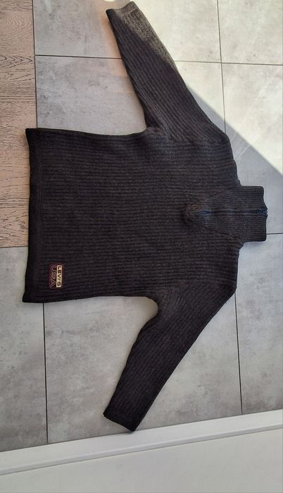 Wełniany sweter vintage Levi's USA z zamkiem łaty 100% wełna M 1996