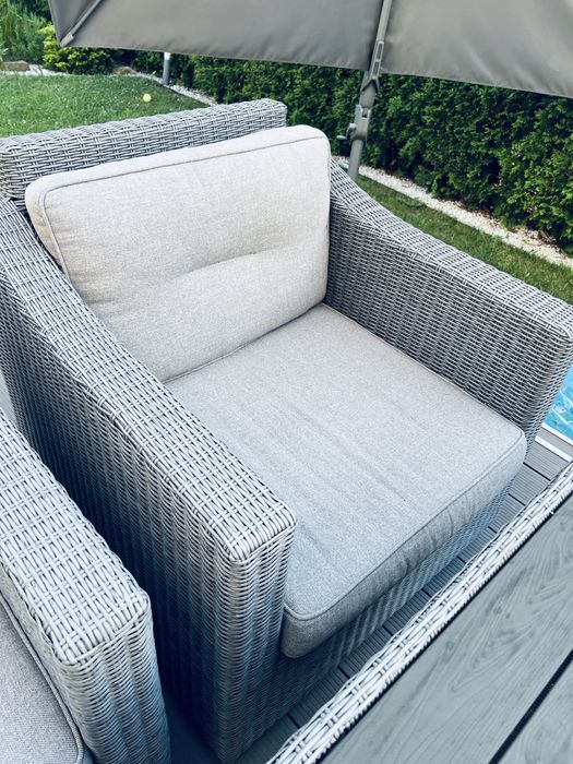 Zestaw Meble taras ogrodowe technorattan BRAFAB stół fotel technoratan