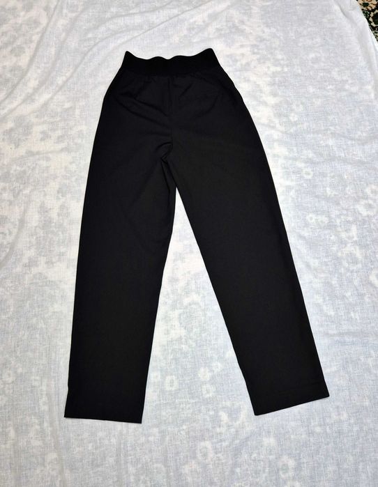 Czarne spodnie z wysokim stanem szerokimi nogawkami ZARA 34 XS