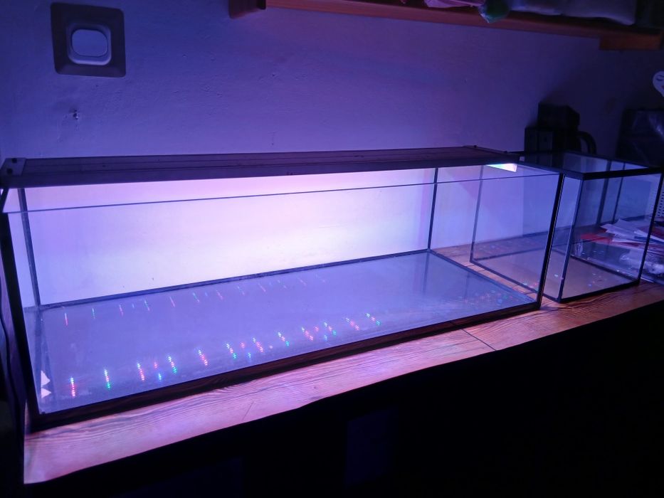 Akwarium zestaw 120l, 27l, szafka, oświetlenie