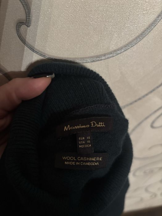Смарагдовий светр Massimo Dutti вовна кашемір р.XS