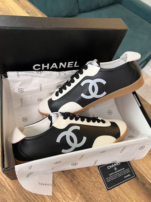 Chanel Trainer Sneaker  | кеди шанель  | чорні | білі | шкіряні кросівки