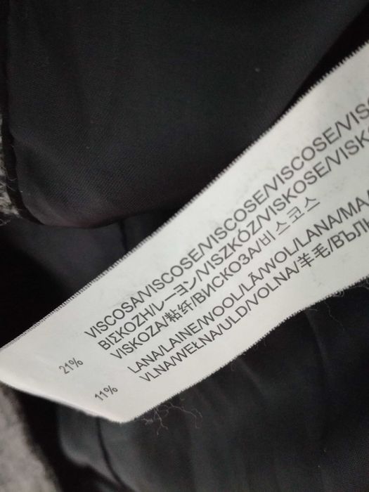 Stradivarius 36 38 wiosenny płaszcz dwurzędowy wełna wiskoza