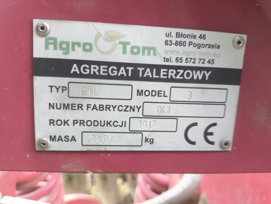 Talerzówka agro tom (rubin)3m