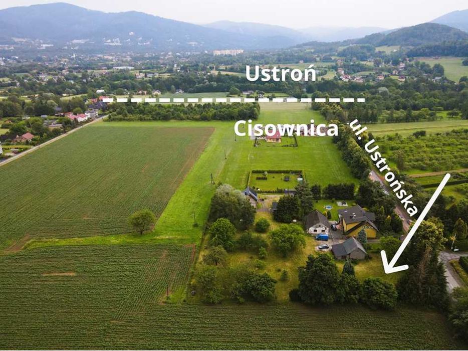 Działka 820 m2 z budynkiem; ok. Ustroń; możliwość kupna większej o pow. 1774 m2