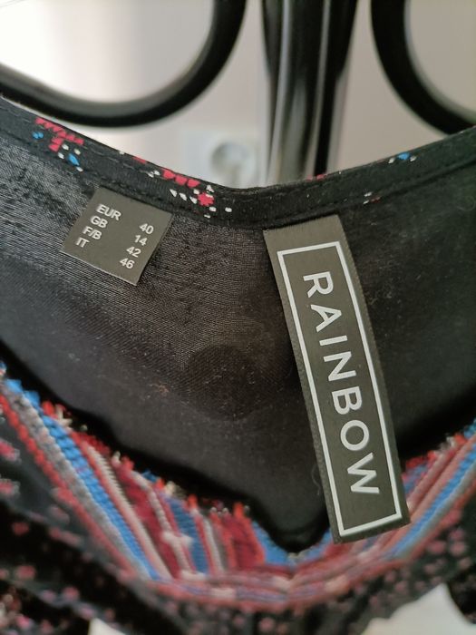 Luźna sukienka w etniczne wzory r. 40 RAINBOW