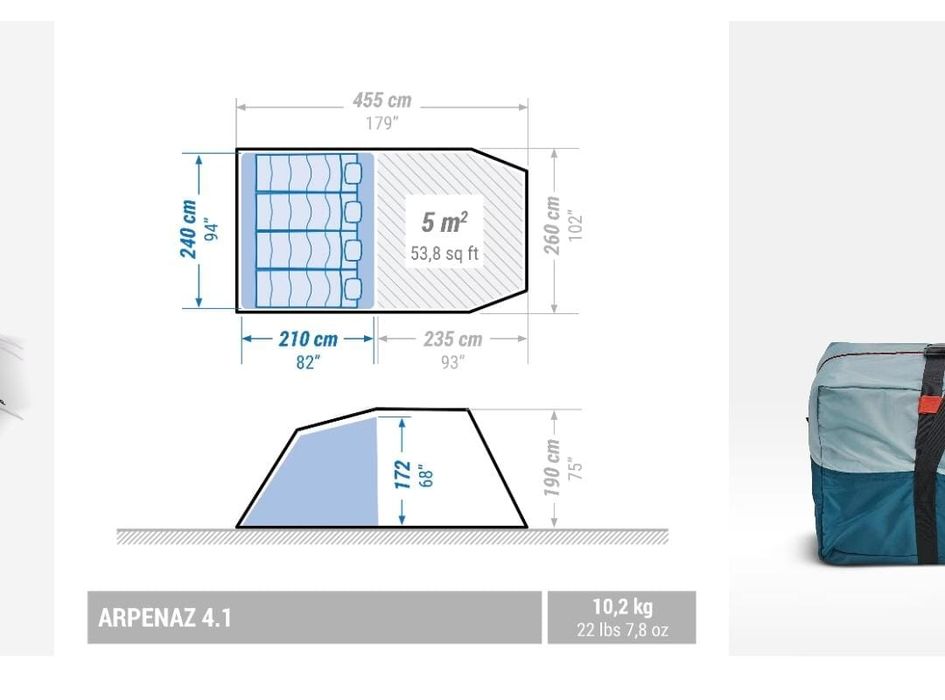 Tenda campismo ARPENAZ 4.1