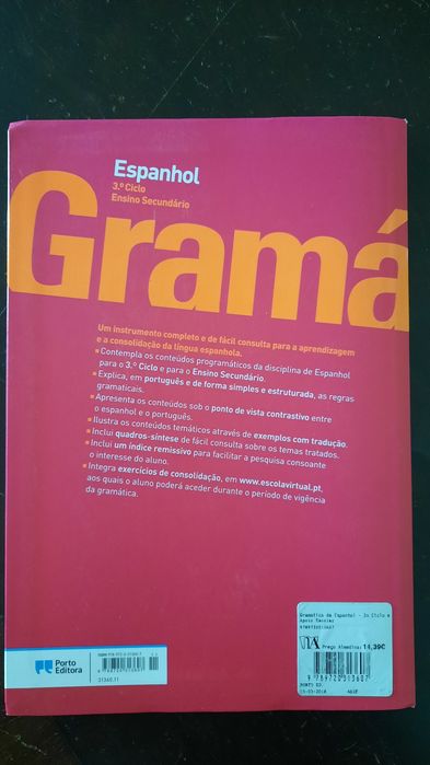 Gramática de Espanhol - 3° ciclo e secundário