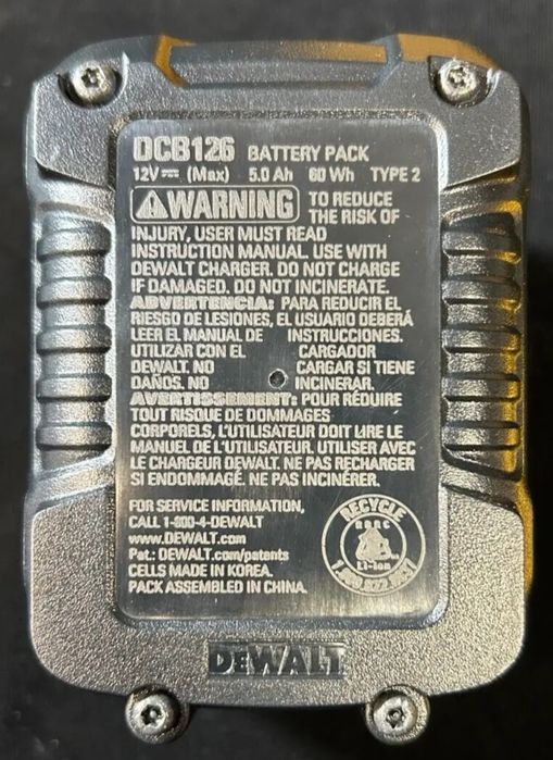 Акумуляторна батарея DEWALT DCB122 (DCB127) Li-Ion 2.0 Ah 12V MAX* XR