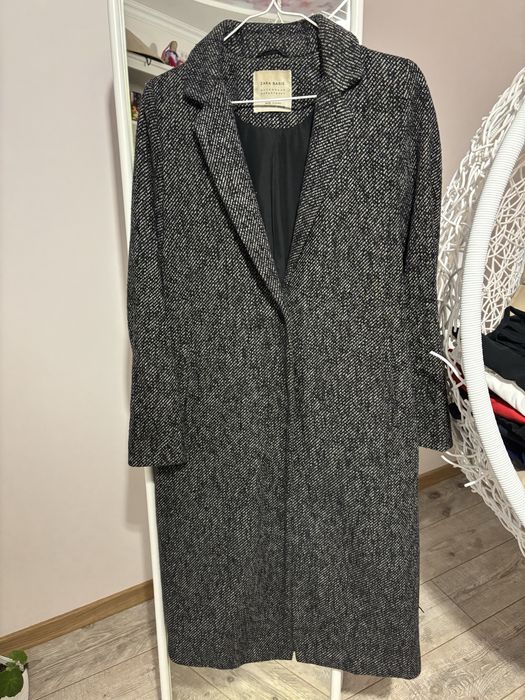 Пальто осінь, Zara, S, колір темносірий