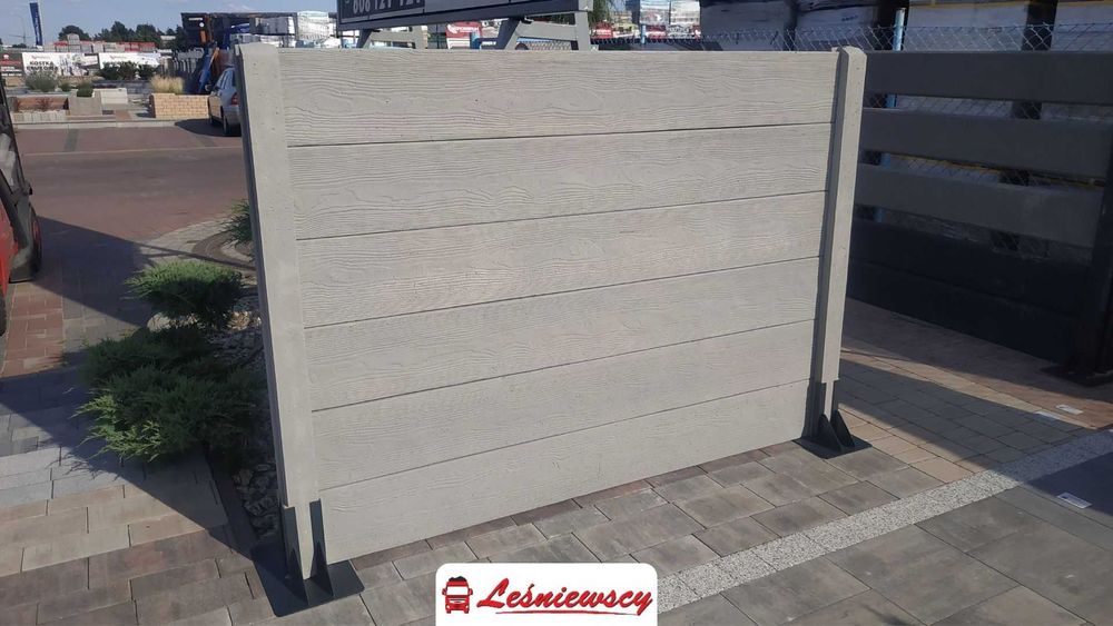 Ogrodzenie betonowe płyty palisadowe deska ogrodzenie posesji DREWBET
