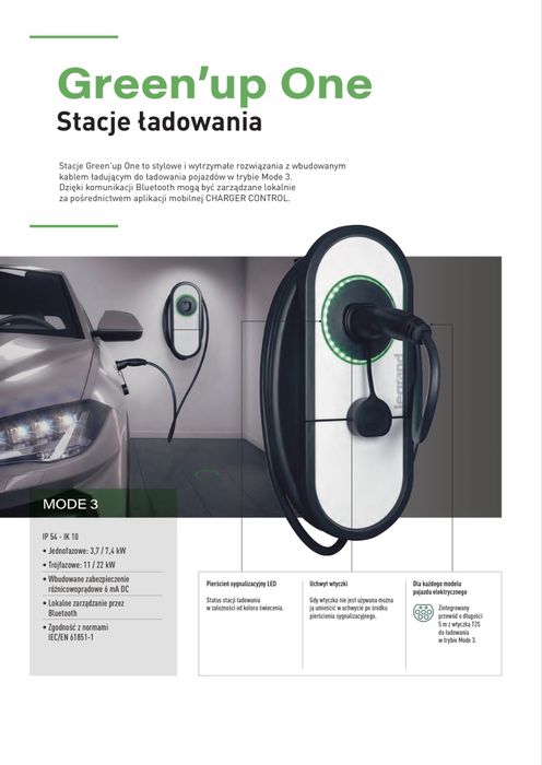 Stacja ładowania ładowarka Legrand Green’up One do aut elektrycznych