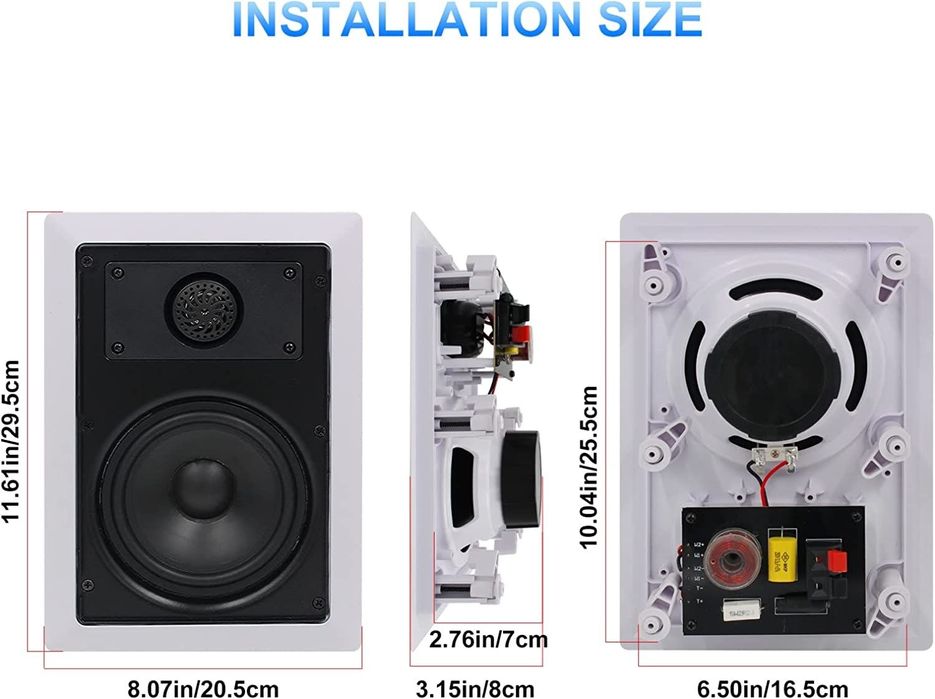 5,25-дюймовые 2-полосные настенные динамики Bluetooth Herdio