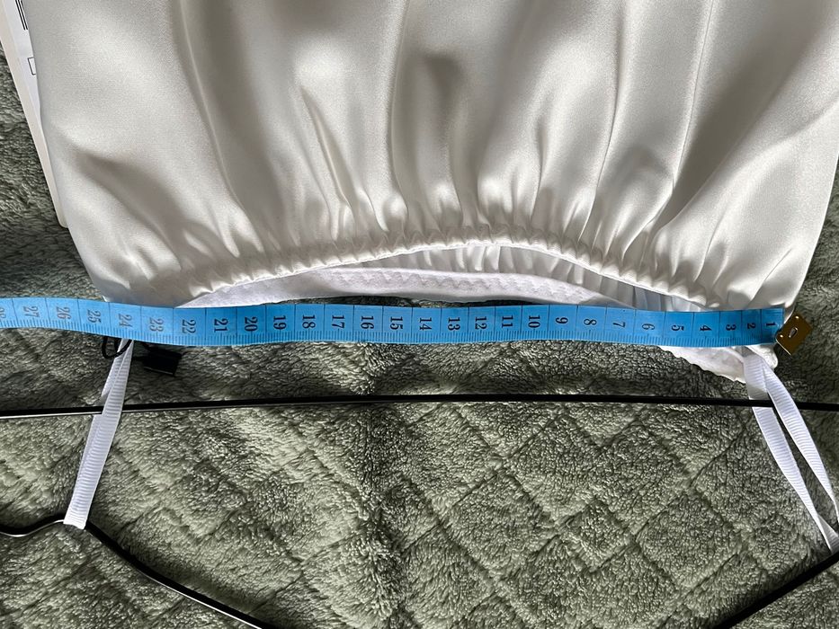 Атласна Спідниця максі шовкова біла, розмір s