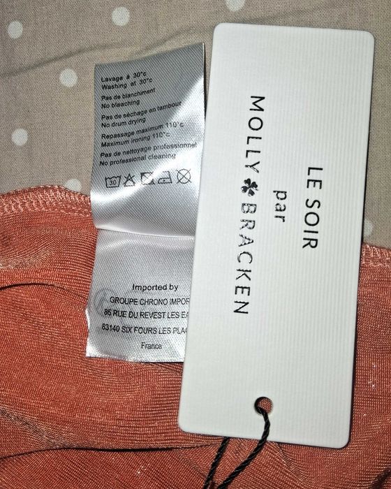 Vestido Curto Traçado / Wrap Dress Laranja Molly Bracken (Tam. L | Novo c/ Etiqueta)