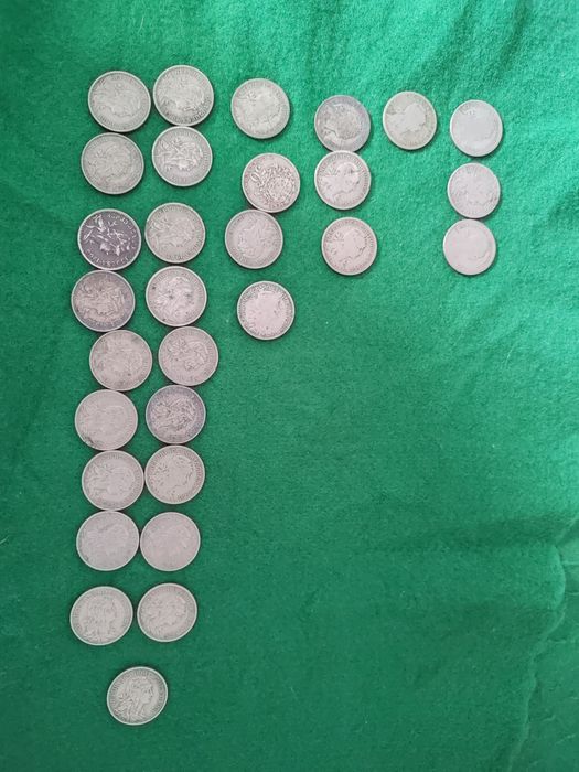30 moedas de 50 centavos desde 1929 ate 1968