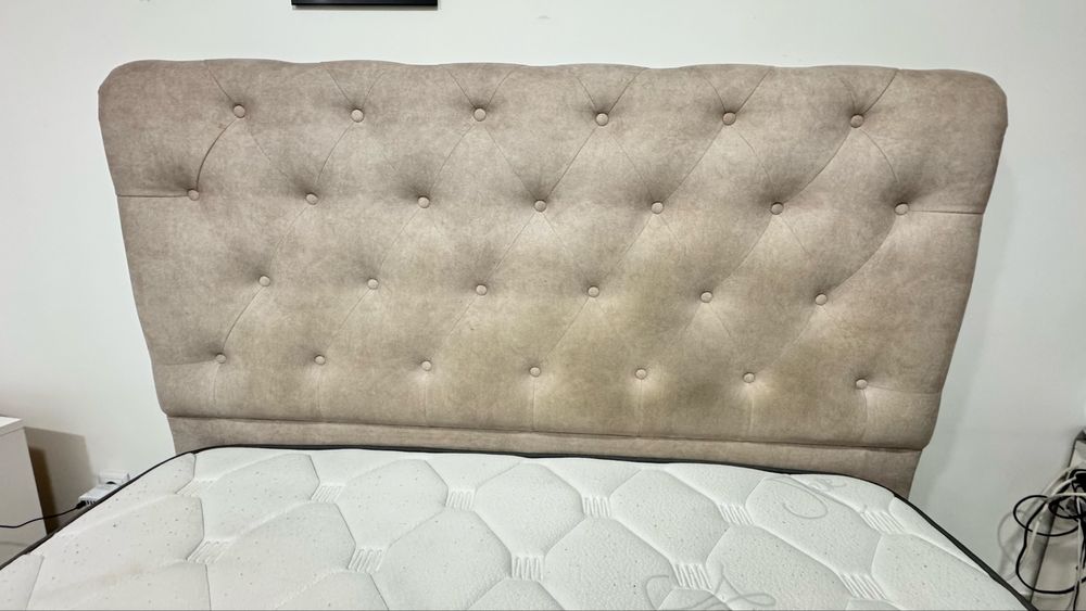 Cama Estofada Cherry 160x200 (baú elevat) + colchão Lusocolchão OFERTA