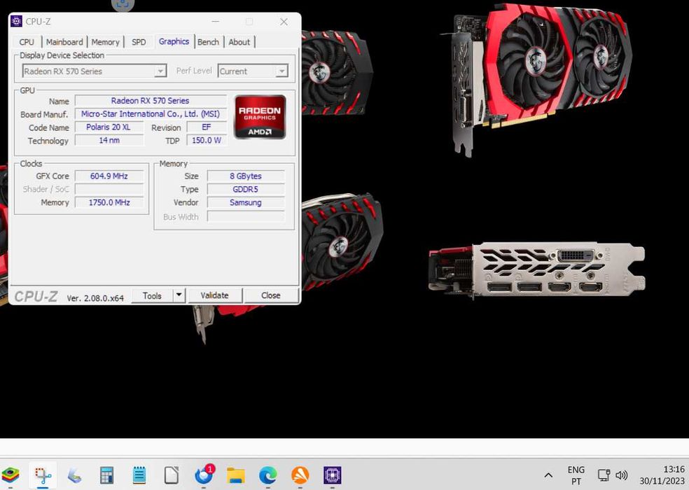 Placa Gráfica MSI Radeon RX 570 GAMING X 8G (impecável)64354162698498121