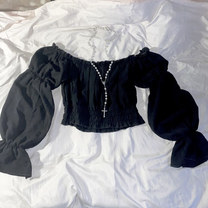 Готичний топ, чорний, розмір S