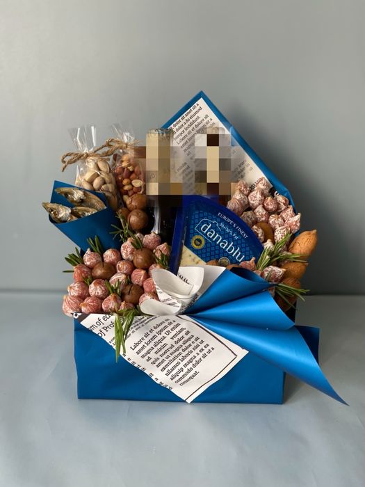 Фудбукет, смачний букет, подарок мужу, букет з ковбасок, мʼясні букети