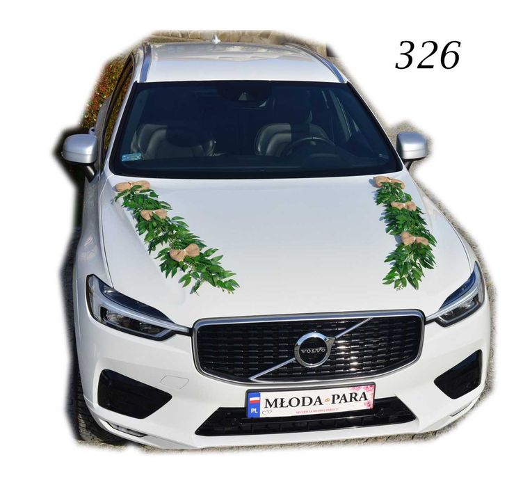 DUŻE  stroiki ozdoby dekoracje rustykalne na samochód do ślubu 326