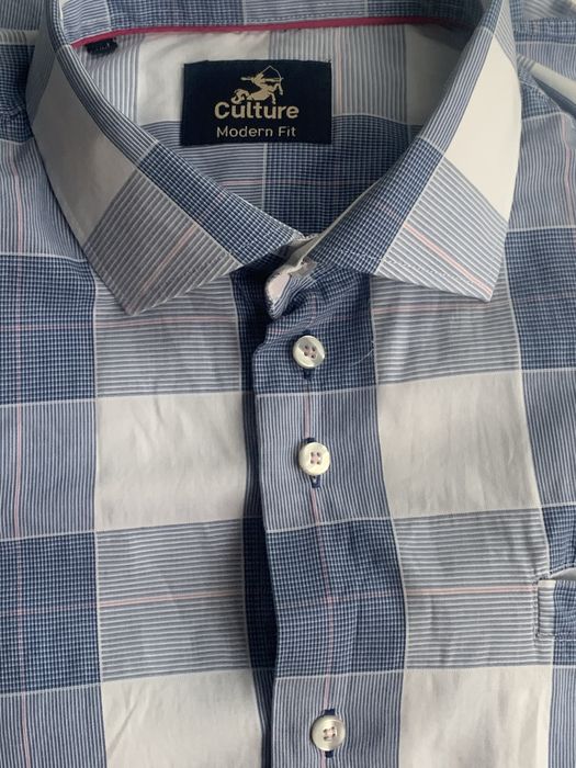 Koszula Culture Modern Fit M 39/40 bawełna niebieska w kratę