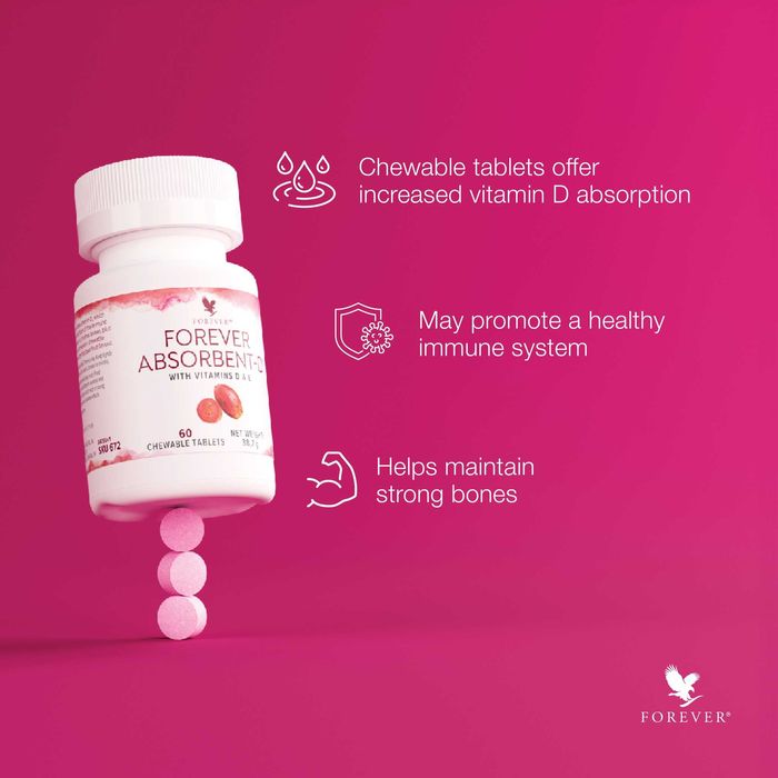 НОВИНКА! Форевер Абсорбент-D, жувальні таблетки, вітамін D, E (США)