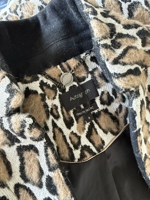 Płaszczyk Płaszcz panterka leopard print S wiosenny jesienny czarny