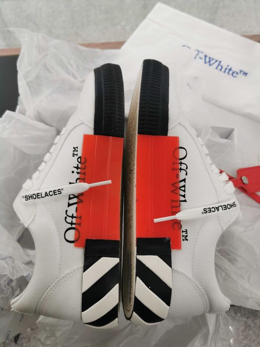 Off-White Low Vulcanized Canvas Sneakers White Black Ice 41 e 42