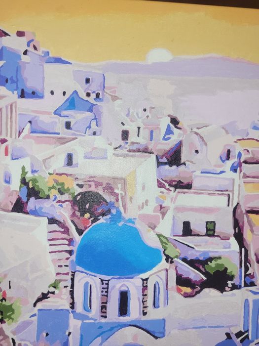 Replika obrazu SANTORINI Grecja malowanie po numerach gotowy obraz KRA