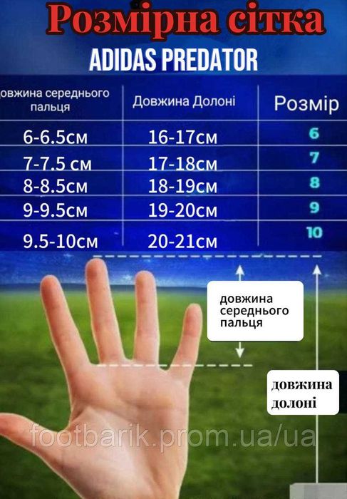 Воротарські рукавиці Adidas Predator 6 7 8 9, перчатки вратарские Адідас