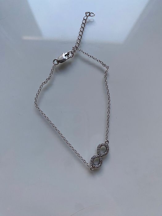 Bransoletka srebrna z cyrkoniami nieskończoność Yes nowa