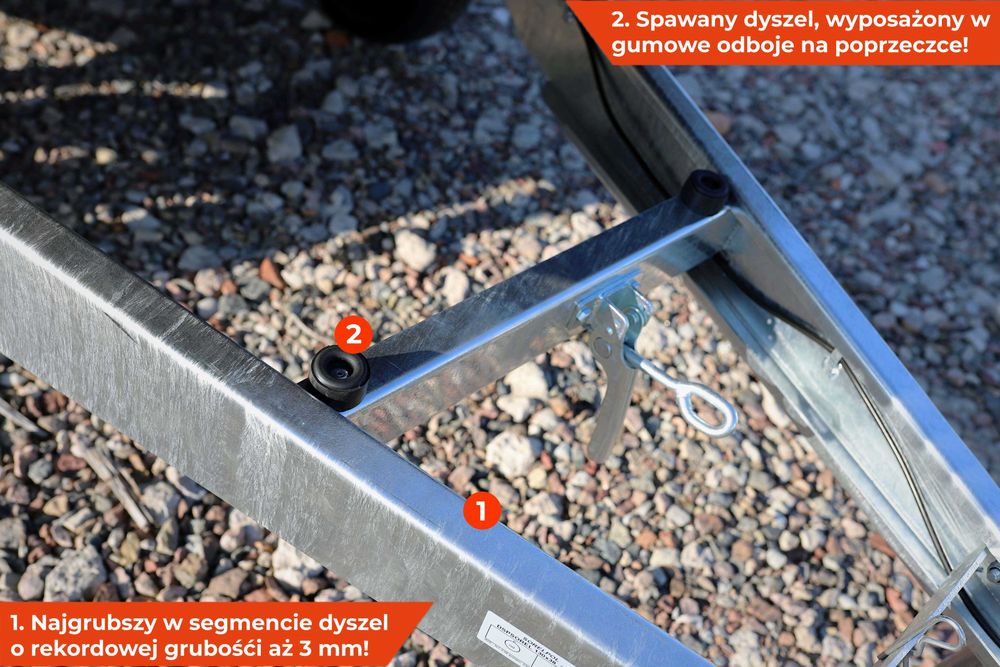 ULTRA mocna przyczepa samochodowa spawana Neptun 236 x 126 kiper 750kg