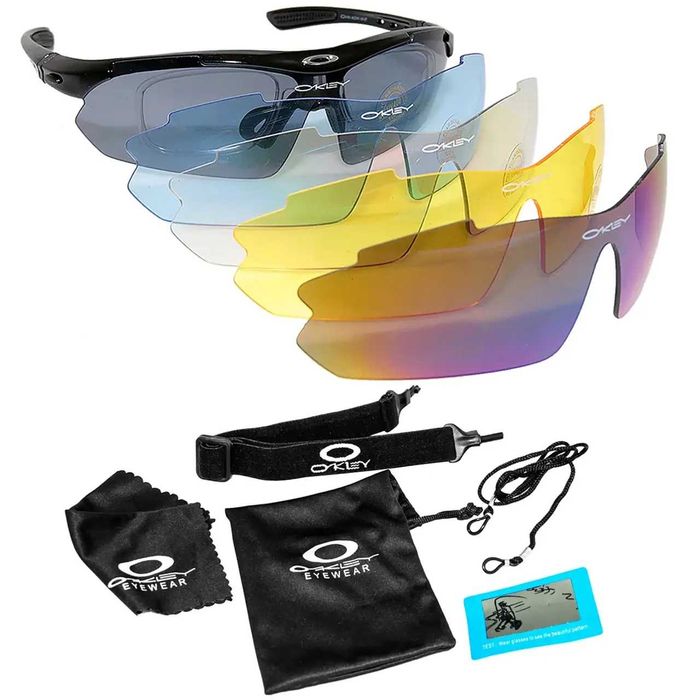 Окуляри з 5 змінними лінзами в чохлі Oakley M-Frame Hybride Чорні