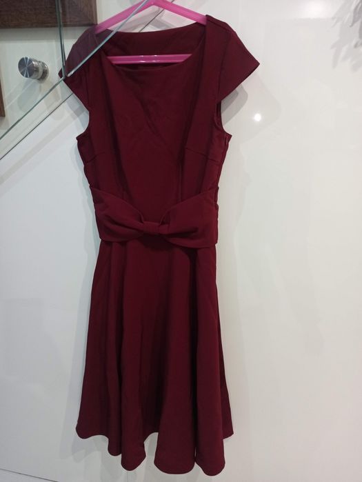 Sukienka święta sylwester, buegund, rozmiar S nowa z metką