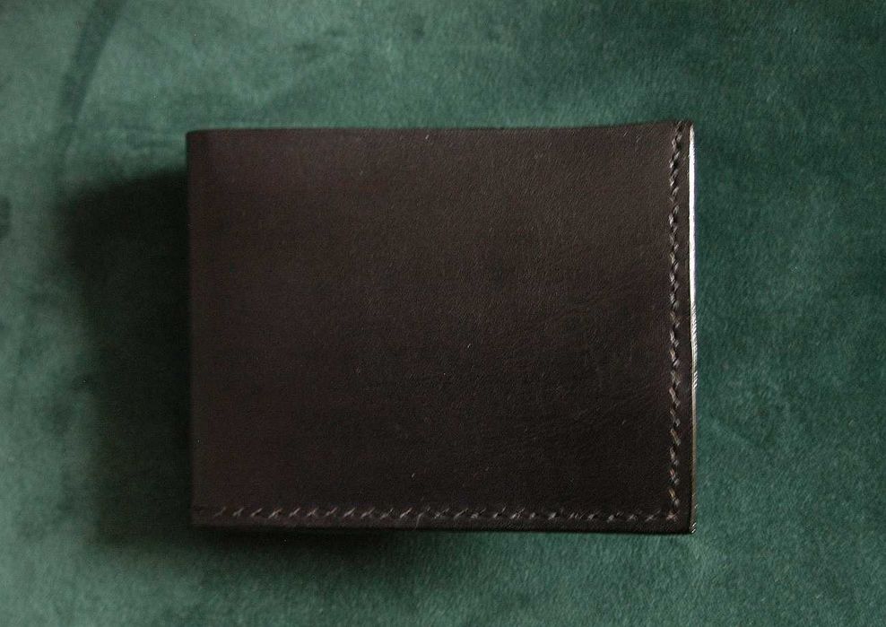 Czarny skórzany portfel handmade