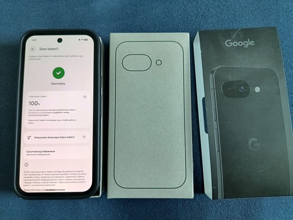 Smartfon Google Pixel 9a 5G 8/128GB 6.3" 120Hz Obsydian Etui Ładowarka