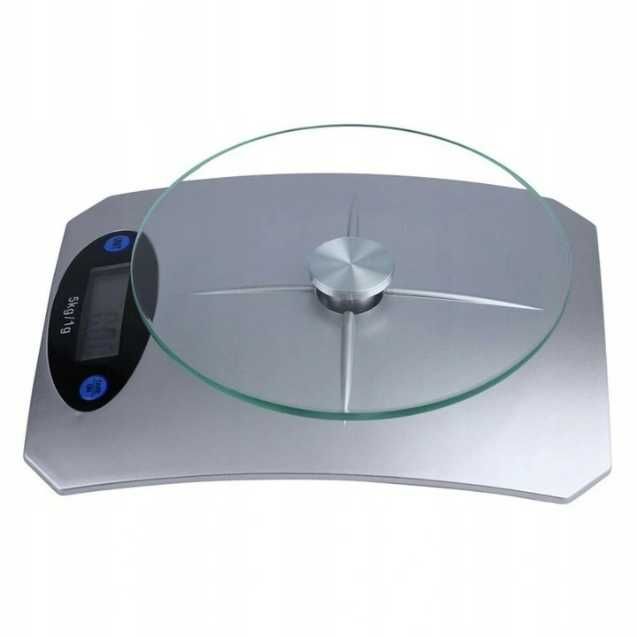 Waga kuchenna dokładna 5kg 1g szklana taca na baterie