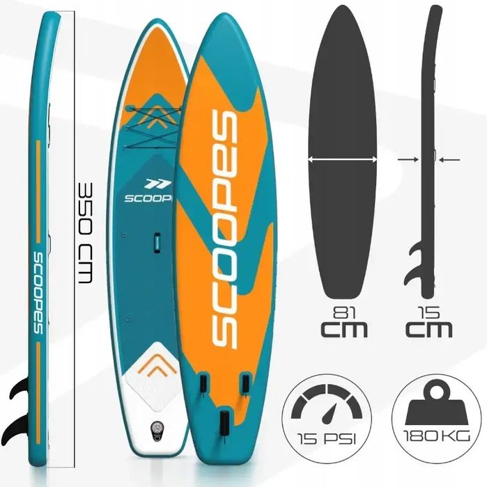 Надувна SUP-дошка для плавання 350см Scoopes (Польща) нова