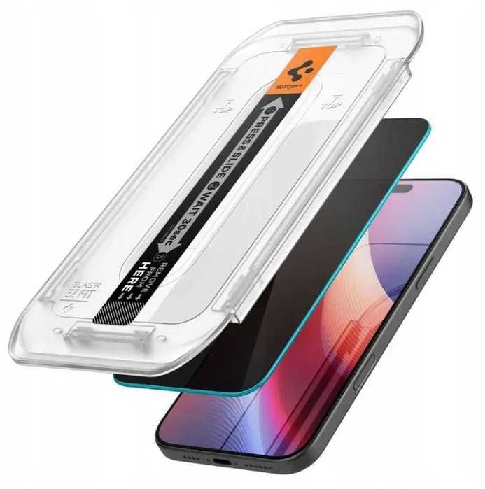 Szkło hartowane SPIGEN Glas.TR EZ Fit Privacy do Apple iPhone 16 Pro 2 szt