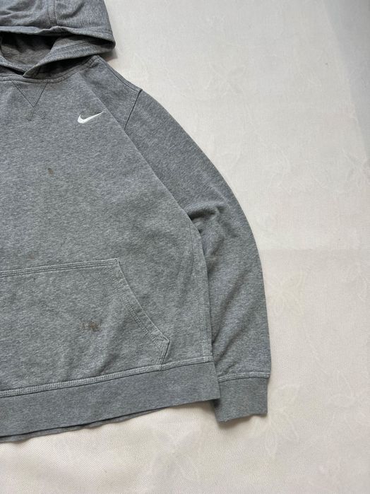 Unisex Hoodie Nike small logo swoosh grey y2k bluza