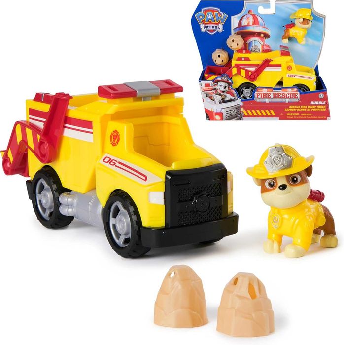 Щенячий патруль Рятувальна вантажівка з фігуркою Здорованя Paw Patrol Fire Rescue Rubble Rescue Fire Dump Truck Spin Master