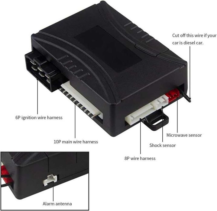 System alarmowy samochodowy z wyświetlaczem LCD na pager