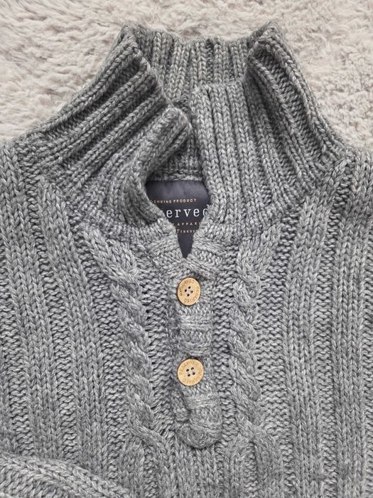 Reserved sweter szary XXL rozpinany pod szyją