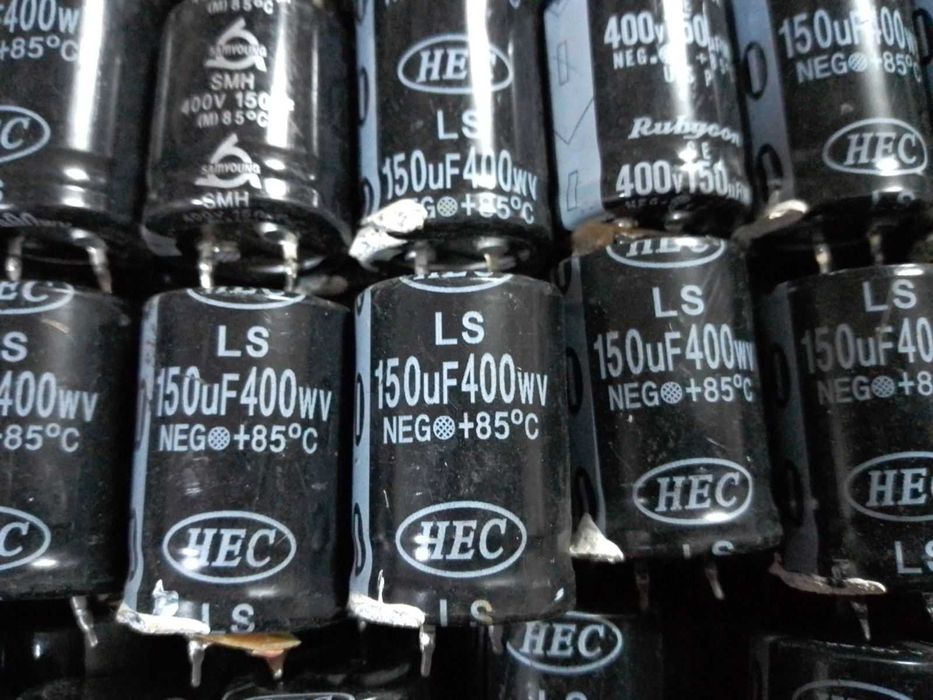 Конденсатор 150мкф 400в 150uF за400v жесткие выводы б\у -2шт: 30 грн ...