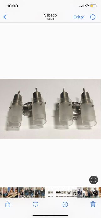 Conjunto de candeeiros de parede