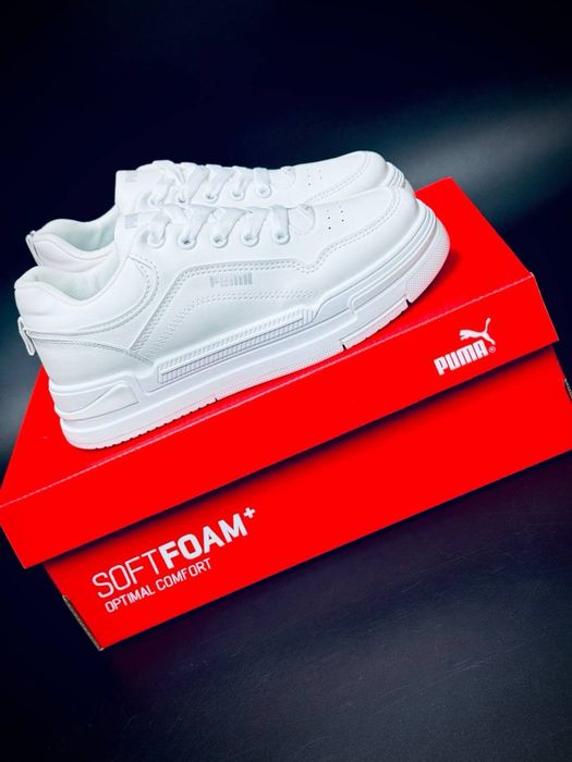 Кросівки на платформі Puma•жіночі білі пума•кеди на високій підошві