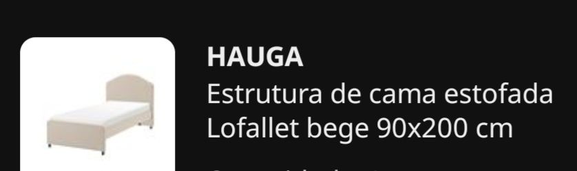 Vendo cama IKEA Hauga bege 90x200cm