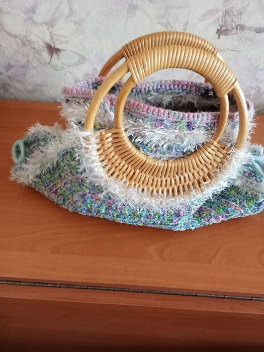 Сумка  ручной работы, вязаная.
